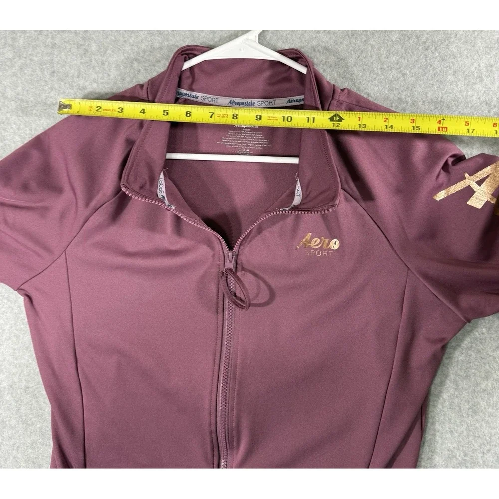 Aéropostale Sport Jacket Women's‎ Size XL Purple Pockets Thumb Holes Full Zip - Picture 5 of 8